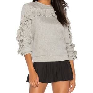 Endless Rose Ruffled Heathered Gray Pullover Sweater Size XS